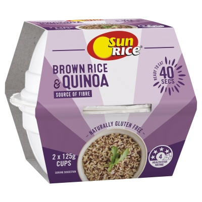 Sunrice Brown Rice & Quinoa Microwave Cup 2 x 125g