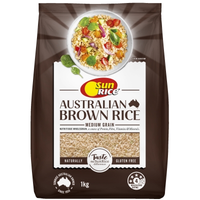 Sunrice Brown Medium Grain Rice 1kg