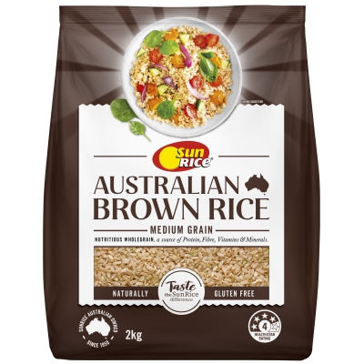 Sunrice Brown Medium Grain Rice 2kg