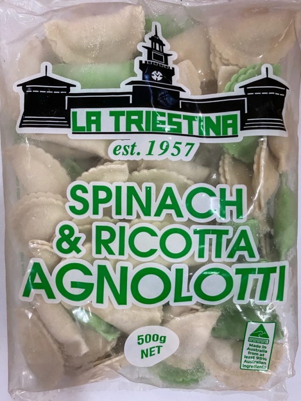 La Triestina Frozen Pasta Spinach & Ricotta Agnolotti 500g