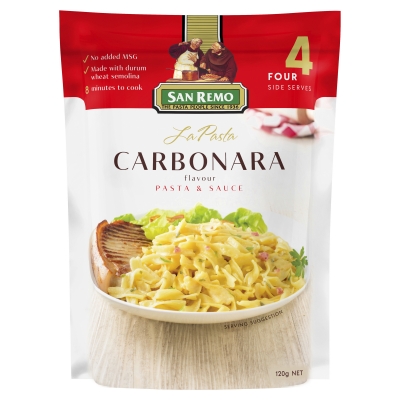 San Remo La Pasta Carbonara Pasta & Sauce 120g