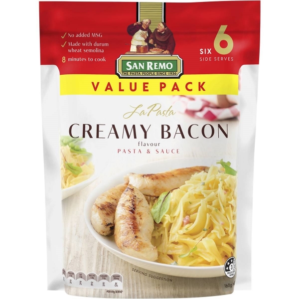 San Remo La Pasta Creamy Bacon 160g