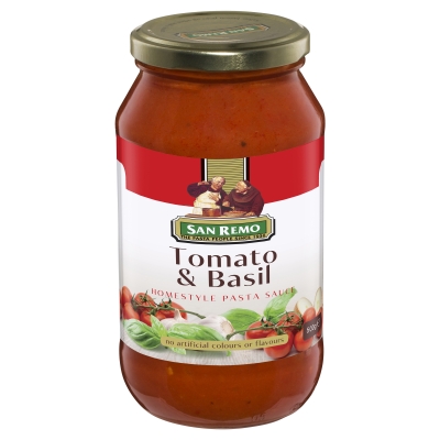 San Remo Pasta Sauce Tomato & Basil 500g