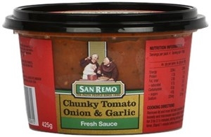 San Remo Chunky Tomato Onion & Garlic Pasta Sauce 425g