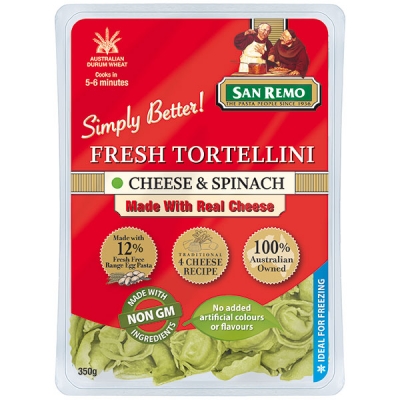 San Remo Cheese & Spinach Tortellini 350g