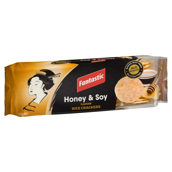 Fantastic Rice Crackers Honey & Soy 100g