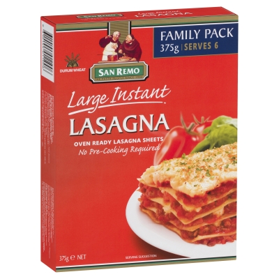 San Remo Large Instant Lasagna Sheets 375g