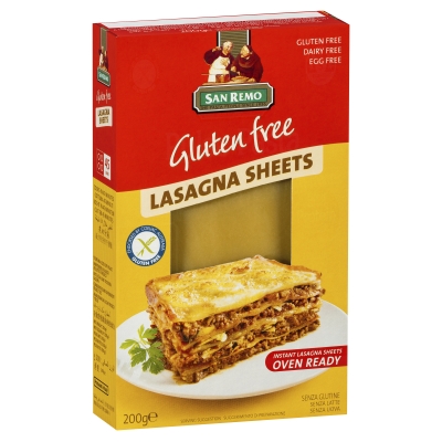 San Remo Dry Pasta Lasagne Sheets Gluten Free 200g