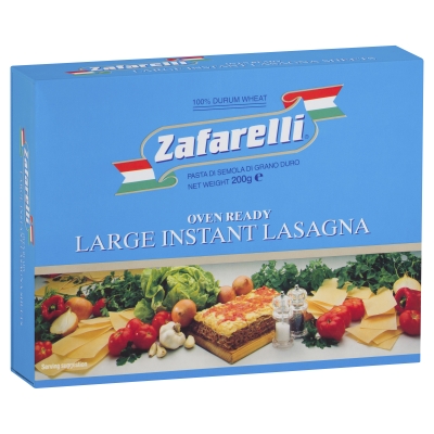 Zafarelli Dry Pasta Large Instant Lasagna Sheets 200g