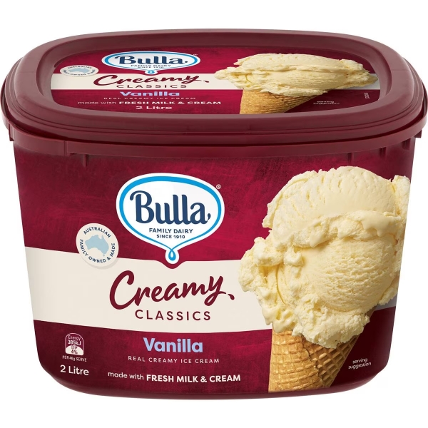 Bulla Creamy Classics Ice Cream Vanilla 2lt