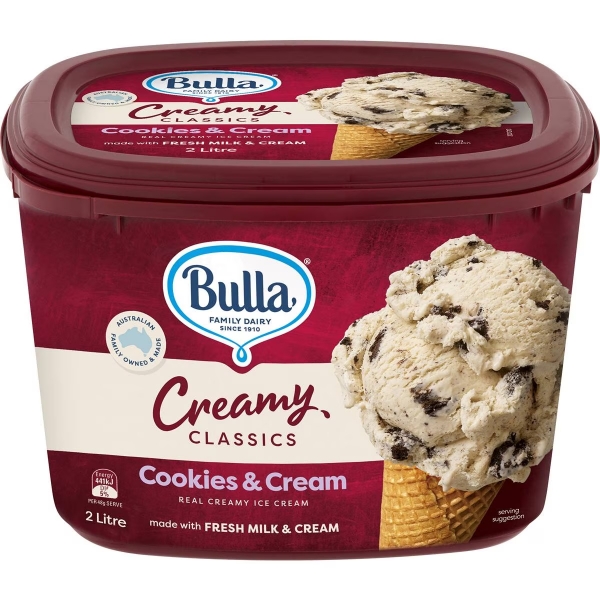 Bulla Creamy Classics Ice Cream Cookies & Cream 2lt