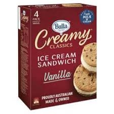 Bulla Creamy Classics Sandwich Vanilla 4 Pack