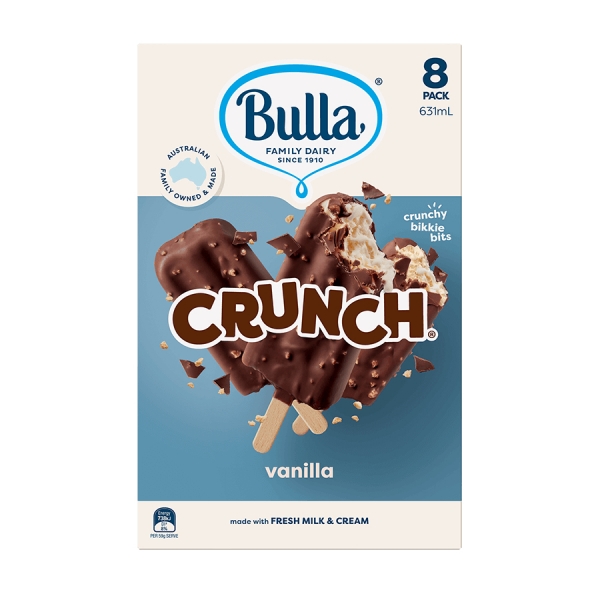 Bulla Ice Cream Crunch Vanilla 8 Pack