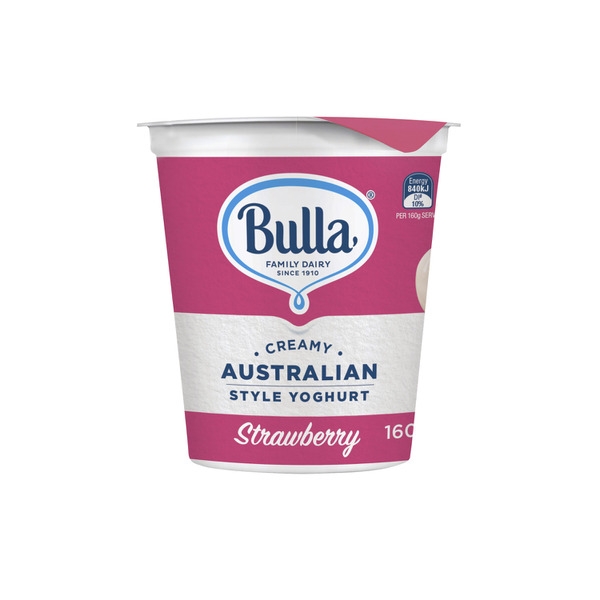 Bulla Australian Style Yoghurt Strawberry 160g