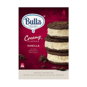 Bulla Ice Cream Creamy Classic Vanilla 4 Pack