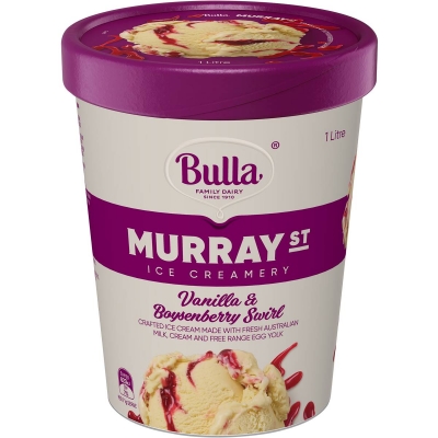 Bulla Murray Street Ice Creamery Vanilla & Boysenberry Swirl 1lt