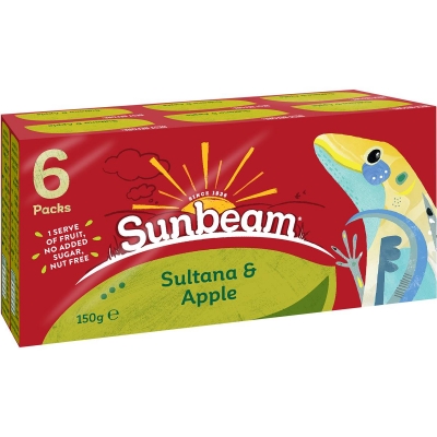 Sunbeam Apple & Sultanas 6 x 25g Pack