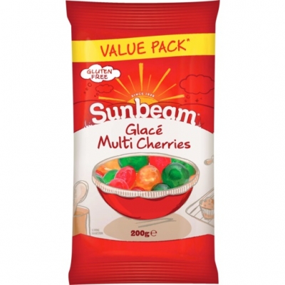 Sunbeam Glace Multi Cherries 200g