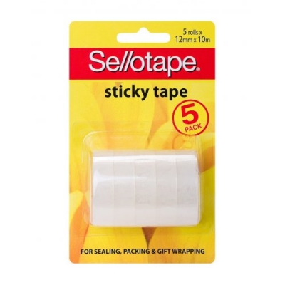 Sellotape Sticky Tape 12mm X 10m 5 Pack