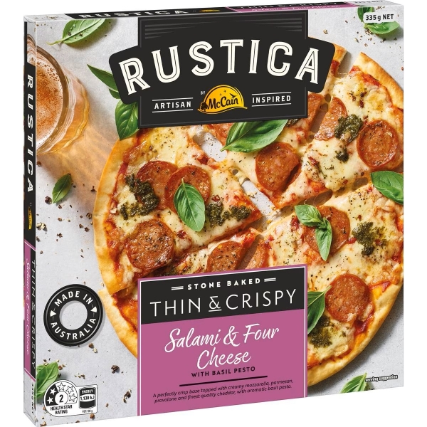 McCain Pizza Rustica Thin & Crispy Salami & Four Cheese 335g