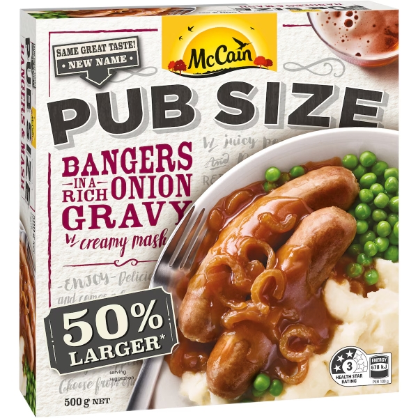 McCain Pub Size Bangers & Mash 500g