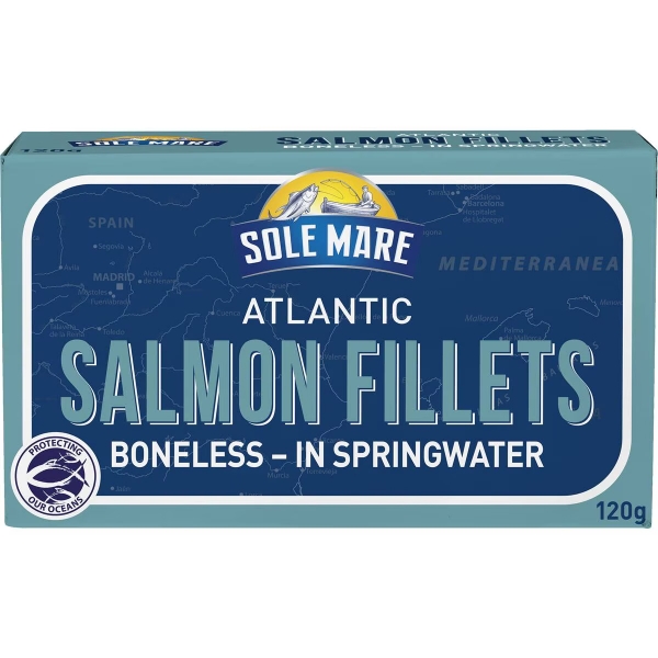 Sole Mare Salmon Fillets Springwater 120g