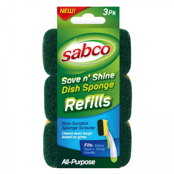 Sabco Save n Shine Dish Sponge Refill 3 Pack