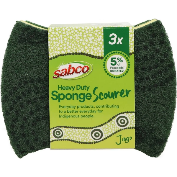 Sabco Jingo Heavy Duty Sponge Scourer 3 Pack