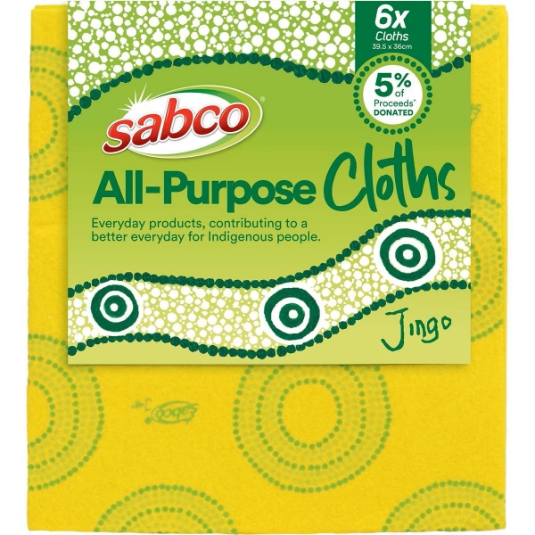 Sabco Jingo All Purpose Cloths 6 Pack