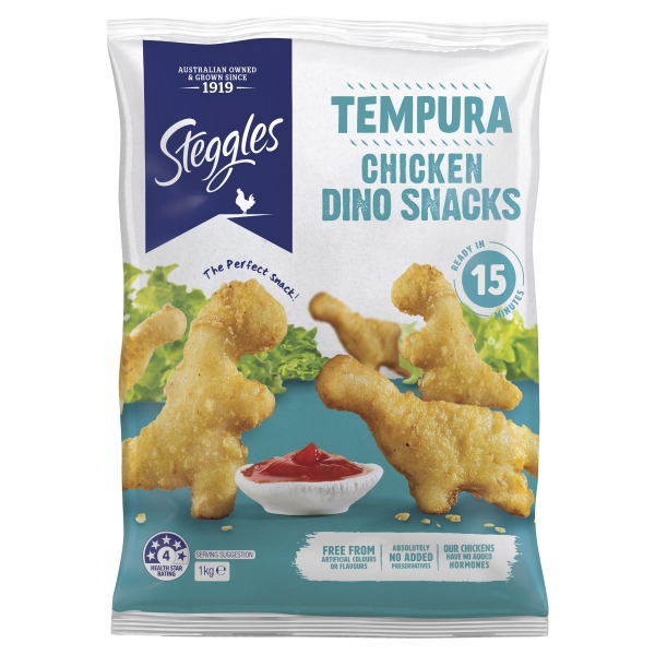 Steggles Chicken Tempura Dino Snacks 1kg