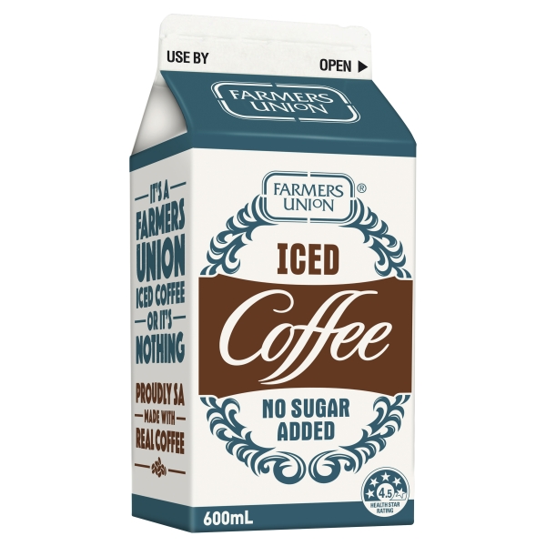 Farmers Union Iced Coffee No Sugar Added 600ml