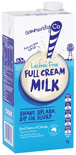 Community Co Full Cream Milk Lactose Free 1lt