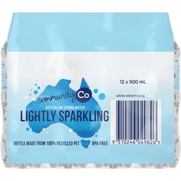 Community Co Lightly Sparkling Water 12 x 500ml