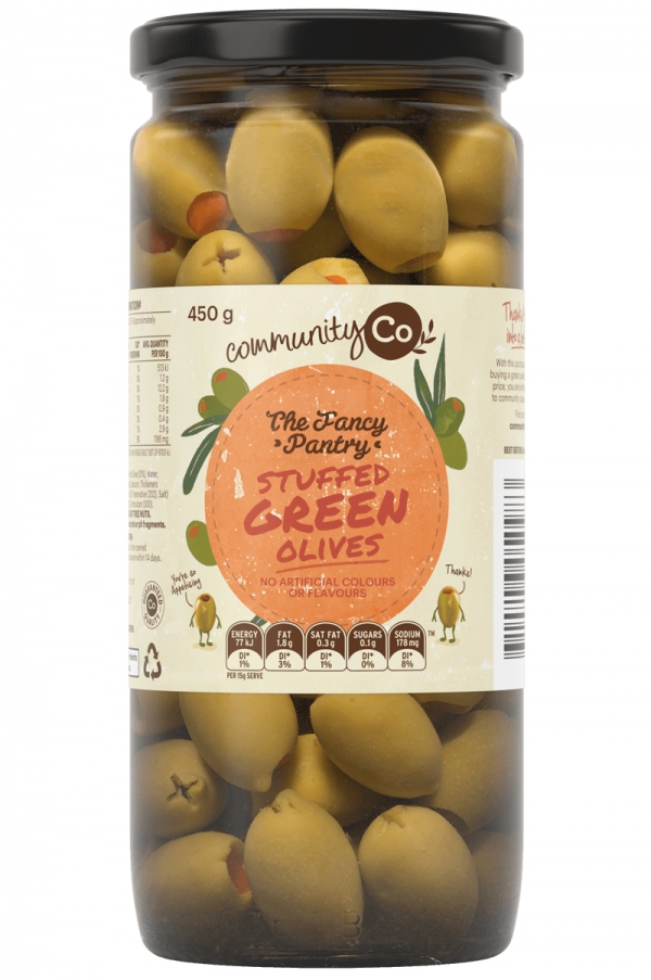 Community Co Olives Green Stuffed 450g