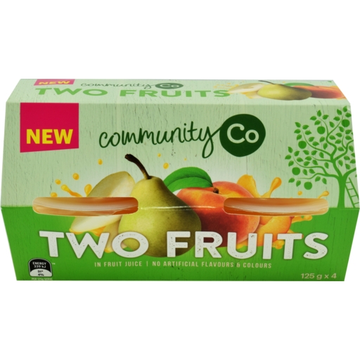 Community Co Two Fruits In Juice 4 x 125g