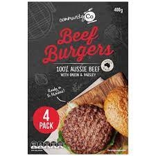 Community Co Frozen Beef BBQ Burgers 500g