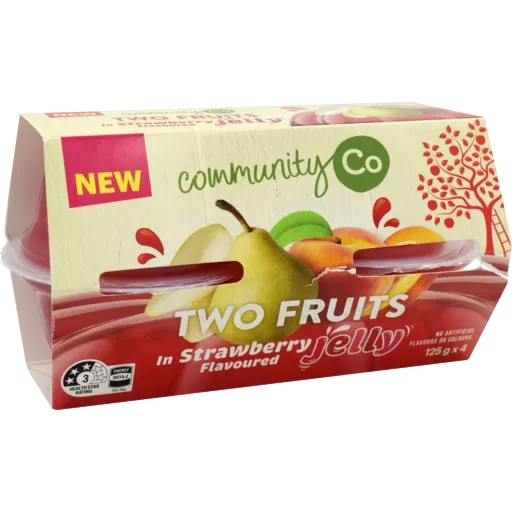 Community Co 2 Fruits In Strawberry Jelly 4 x 125g