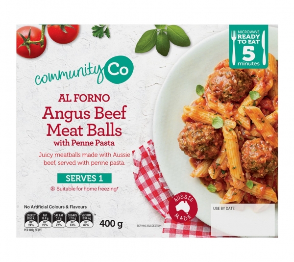 Community Co Angus Beef Meatballs With Penne 400g