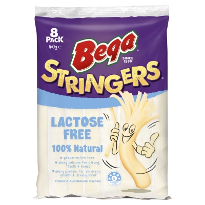 Bega Stringers Lactose Free 8 Pack 160g