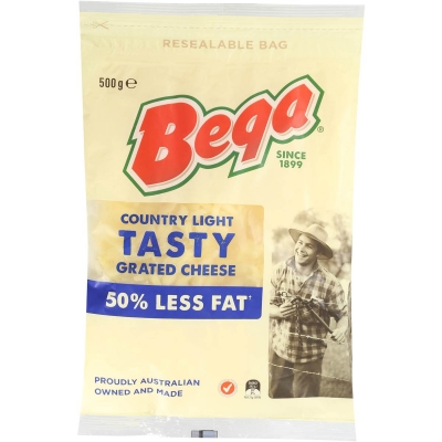 Bega Light Tasty Grated Cheese 500g