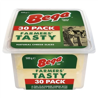 Bega Cheese Cheddar Tasty Sliced 30 Pack 500g