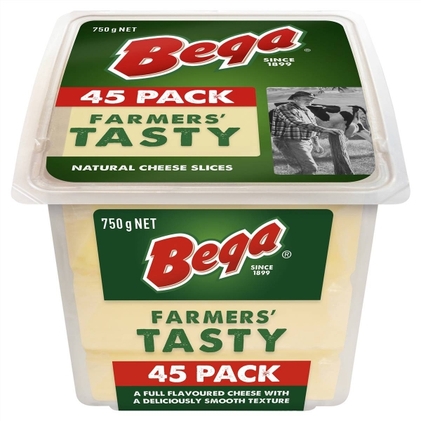 Bega Tasty Cheese Slices Natural 750g