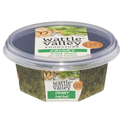 Wattle Valley Chunky Chunky Fresh Basil Dip With Cashews & Parmesan 150g