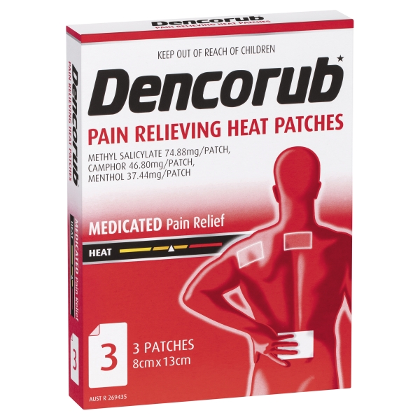 Dencorub Pain Relieving Heat Patches 3 Pack