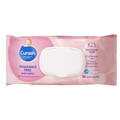 Curash Baby Wipes Fragrance Free 80 Pack