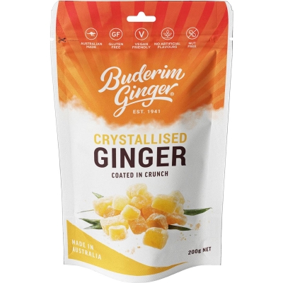 Buderim Crystalised Ginger Mild 200g