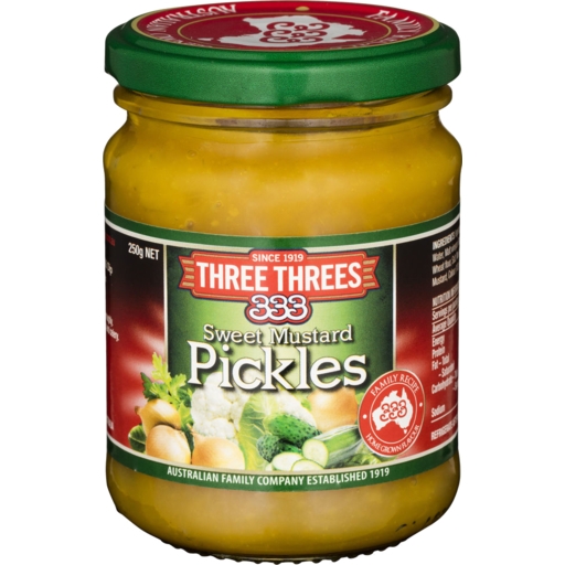 Three Three's Sweet Mustard Pickles 250g