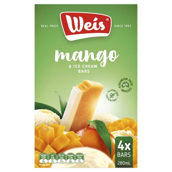 Weis Bar Mango & Ice Cream 4 Pack 280ml