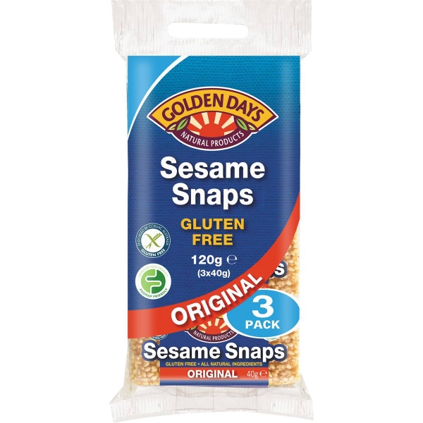 Golden Days Sesame Snaps 3 Pack 120g