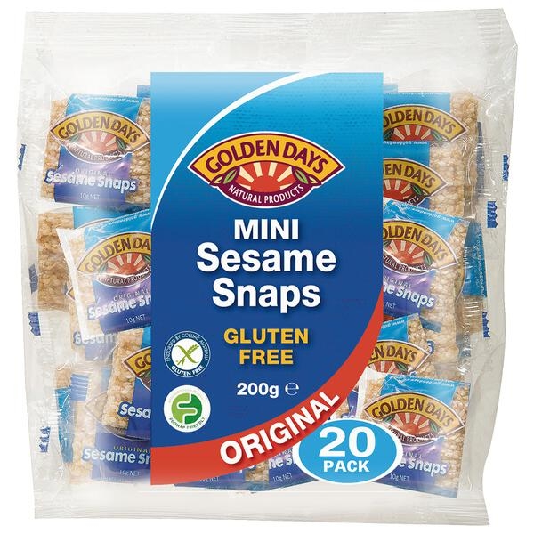 Golden Days Mini Sesame Snaps 20 Pack 200g